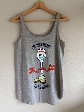 Disney Pixar Toy Story 4 Forky Graphic Tank Top Gray Men's Small